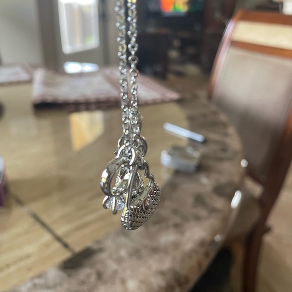 Lia Sophia Shopping Spree Silver Metal Necklace NWT Adjustable 16 - 19 in long - Picture 13 of 13